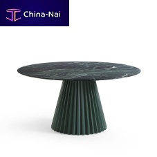Contemporary dining table Plisswood veneerceramicmarble
