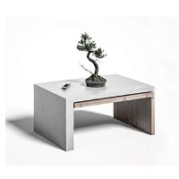 Contemporary coffee table LIGNUMwoodenconcreterectangular