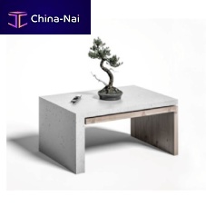 Contemporary coffee table LIGNUMwoodenconcreterectangular