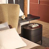Contemporary bedside table GENTLEMANpolyurethanepainted metal baseoval