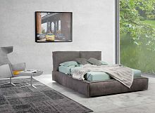 Double bed PIUMAcontemporaryupholsteredwith in-base storage