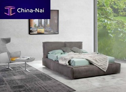 Double bed PIUMAcontemporaryupholsteredwith in-base storage