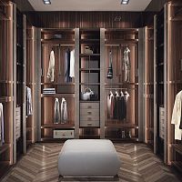Contemporary walk-in wardrobe VENEREwoodenmetalleather