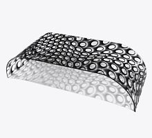 Contemporary coffee table TWISTcurved glassglass basecurved