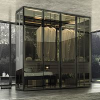 Modular wardrobe WALLDRESScontemporaryglassaluminium