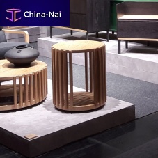 Contemporary side table DRUMsolid woodsolid wood baseround