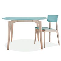 Contemporary table FIFTYwoodenroundsquare