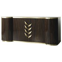 Contemporary sideboard LotusMacassar ebonypolished brasswith swing doors