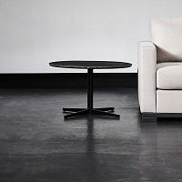 Contemporary side table STARwoodenmarblepainted metal base