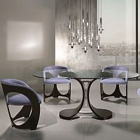 Contemporary table TA68B MISTRALcrystalebony baserectangular