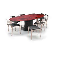 Contemporary dining table REDWOODoaklacquered woodwooden base