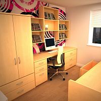 Contemporary desk melaminecornerwith storage compartment