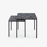 Contemporary nesting tables AMADORAmarblelacquered metal steel basesquare