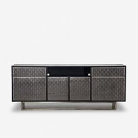 Contemporary sideboard FAYwoodensmoked glassleather