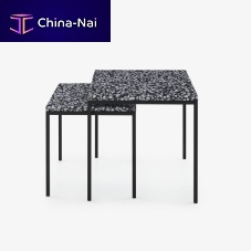 Contemporary nesting tables AMADORAmarblelacquered metal steel basesquare