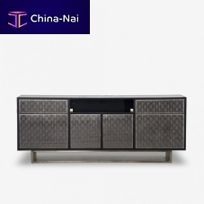Contemporary sideboard FAYwoodensmoked glassleather