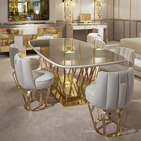 Contemporary dining table Signaturecrystalbrassmetal base