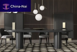Contemporary table POSLENlacquered metallacquered metal baseoval