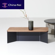 Contemporary coffee table VOLTAsolid woodaluminumnatural stone