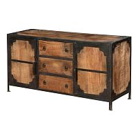 Industrial style sideboard RICHMONDsolid woodmetalwith drawers