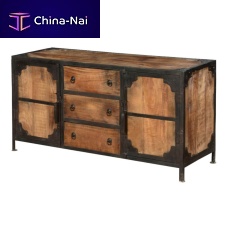 Industrial style sideboard RICHMONDsolid woodmetalwith drawers