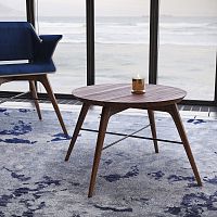 Contemporary coffee table NEST walnutashwooden base