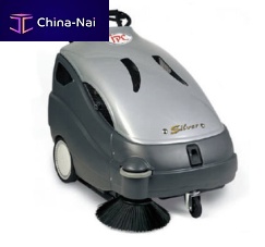 Walk-behind sweeper battery-powered
