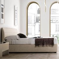 Double bed HORIZONcontemporaryupholsteredwith upholstered headboard