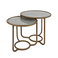 Traditional side table LEATHER SMITHwoodengranitesteel base