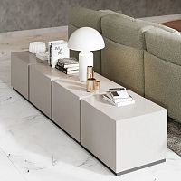 Contemporary TV cabinet MILES H56lowboardMDFmetal