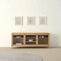 Contemporary sideboard Davenport oakplywoodtempered glass facing