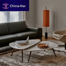 Contemporary nesting tables Idunaoakmarblewalnut base