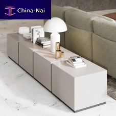 Contemporary TV cabinet MILES H56lowboardMDFmetal