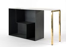 Contemporary sideboard table DELFINAwoodensteel basebrass base