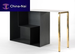 Contemporary sideboard table DELFINAwoodensteel basebrass base