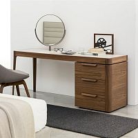Free-standing desk AFRODITEcontemporarywalnutleather