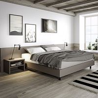 Double bed CARDIFFcontemporarywith headboardlacquered wood