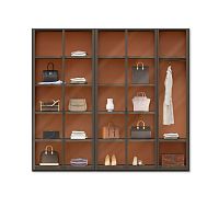Contemporary walk-in wardrobe GRIPwoodenglasswith hinged door
