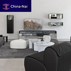 Contemporary living room wall unit Fogliosheet metalfor TVwith storage compartment