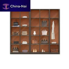 Contemporary walk-in wardrobe GRIPwoodenglasswith hinged door