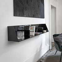 Wall-mounted shelf CORBELcontemporaryglassblack
