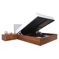 Double bed KORYTO : KOR-TKFLcontemporarywith upholstered headboardwith in-base storage