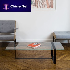 Original design coffee table SVERIN tempered glasssteelrectangular