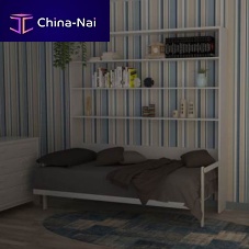 Wall bed LEOdoublecontemporarywith shelf