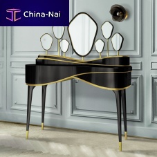 Traditional dressing table PETIT AMELIEglossy varnished woodwood with gold leaf finishpolished brass