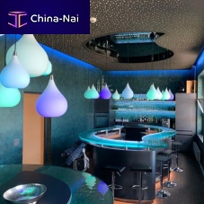 Bar counter AQUA ICE / AQUA GRANULAkitchenglasssemicircular