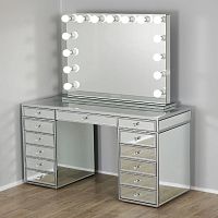 Contemporary dressing table HOLLYWOODbacklitwith illuminated mirror1-seat