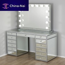Contemporary dressing table HOLLYWOODbacklitwith illuminated mirror1-seat