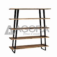 Free-standing bookcase WRIGHT traditionalsolid woodpainted metal