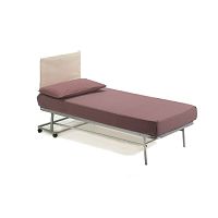Single bed LERIcontemporarywith upholstered headboardon casters